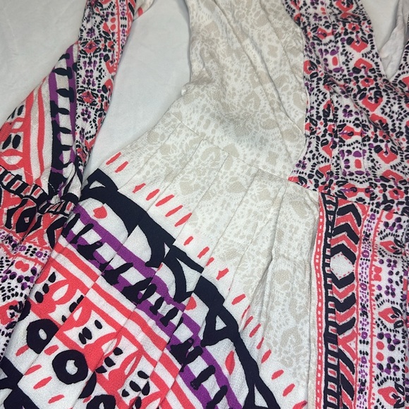 Free People Dress Sz 4 Tegan Bohemian Long Sleeve Multicolor Boho - Picture 6 of 10